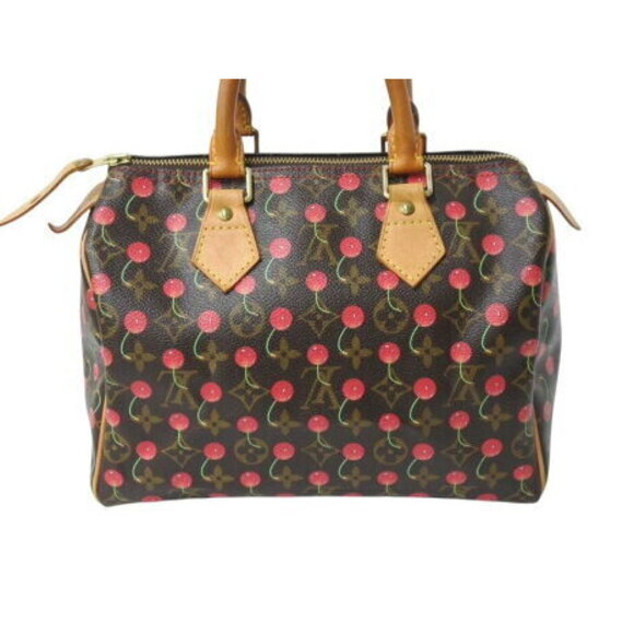 Louis Vuitton Cherry Red Speedy Handbag Brown Takashi Murakami - Picture 3 of 8